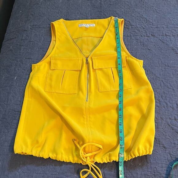 Trina Turk 'Karmandy' Zipper-Front Sleeveless Top, Buttercup size medium - Picture 10 of 11